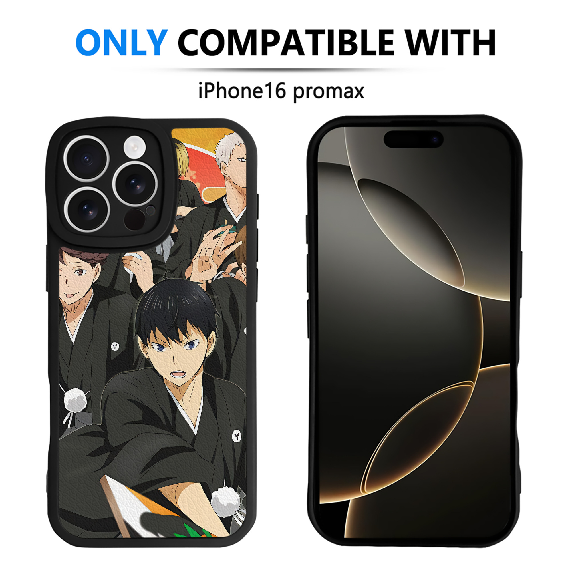 （画像用） ハイキュー!! Haikyu!! 【iPhone 16シリーズ対応】シリコンスマホケース（レザー調） 材質：シリコン